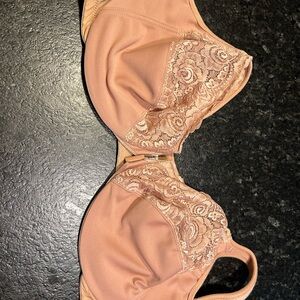 Glamorise Beige Lace Front Closure Bra Intimates